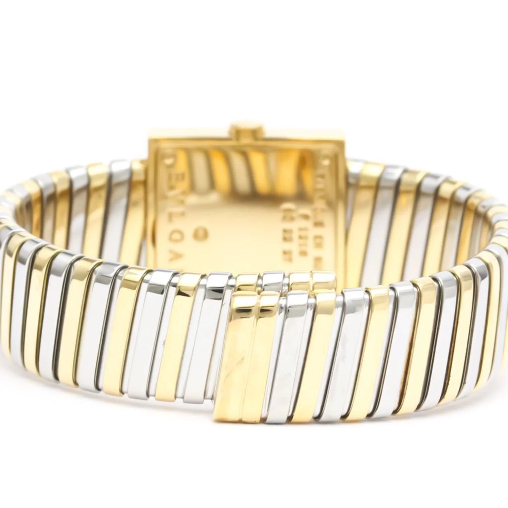 18K Steel 2T BVLGARI SQ22 BF552142 Gold Quadrato Ladies Quartz Watch (Good) Polished Pre-Owned
