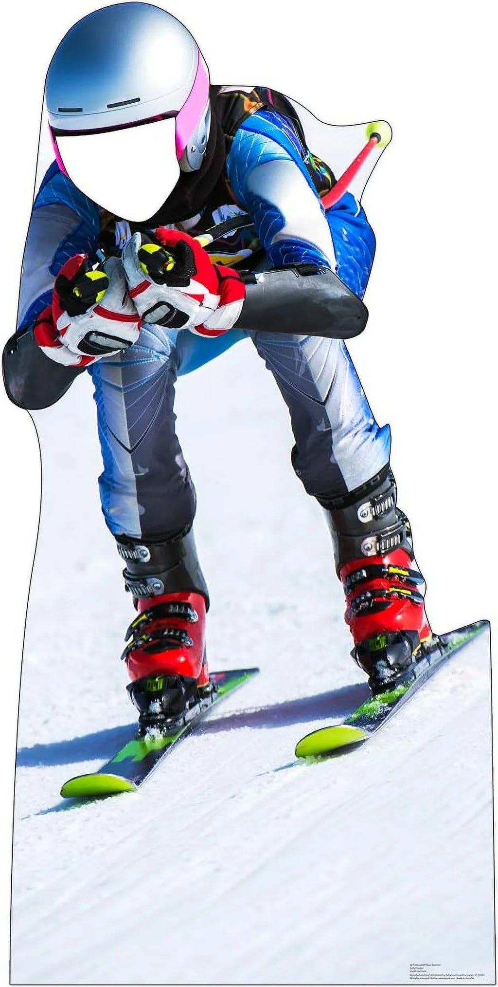 Size Cutout Skier Stand-In Cardboard Life Standup Downhill