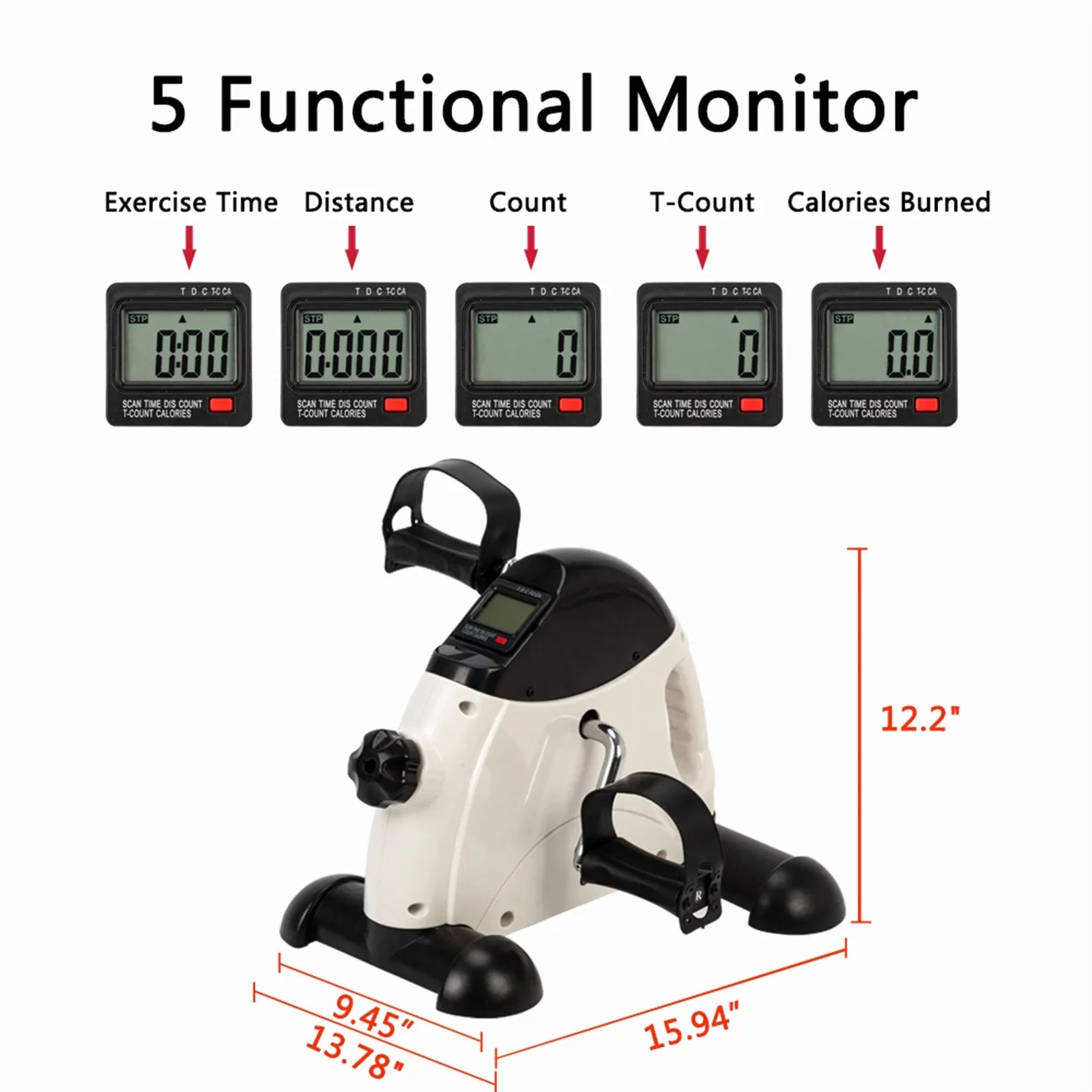 Feet Use Exercise Hands Black White Mini Trainer Portable and Home Bike &