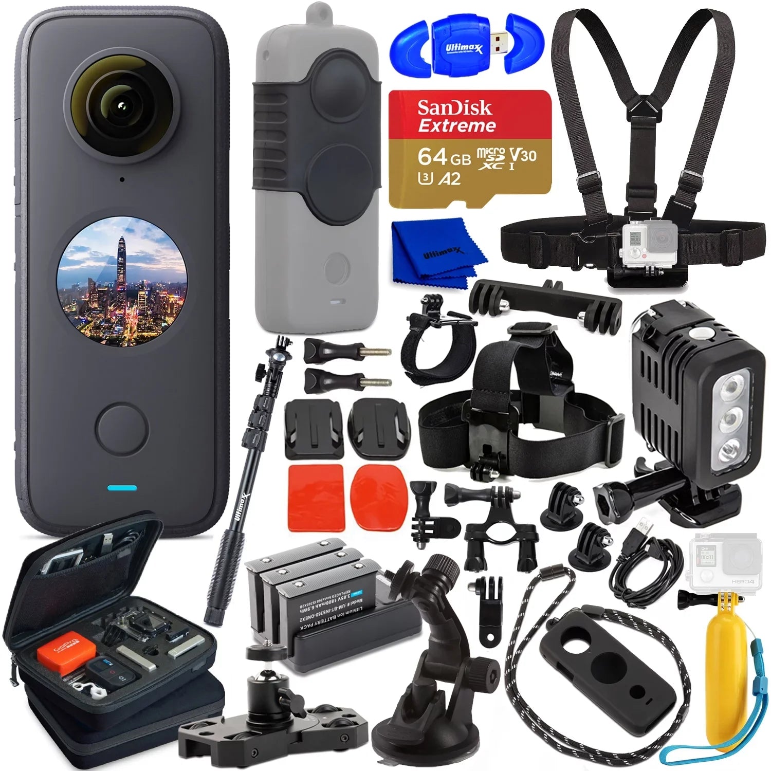 Bundle Essential CINOSXX/a Camera - Megapixels 72 Accessory ONE Pocket 22PC Insta360 X2