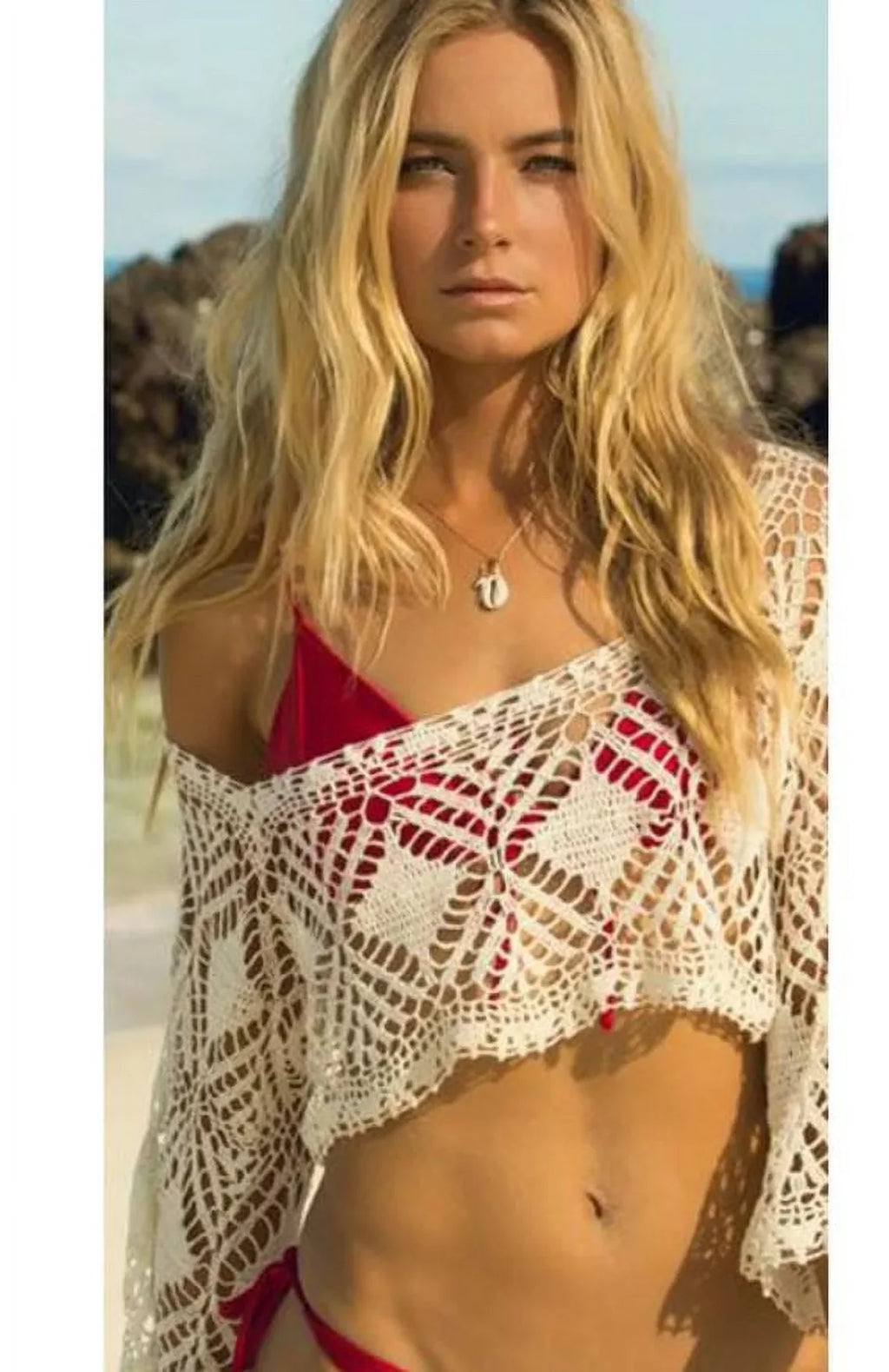 Top LSpace Crop Cover Women's Threads Natural M/L up, Swim