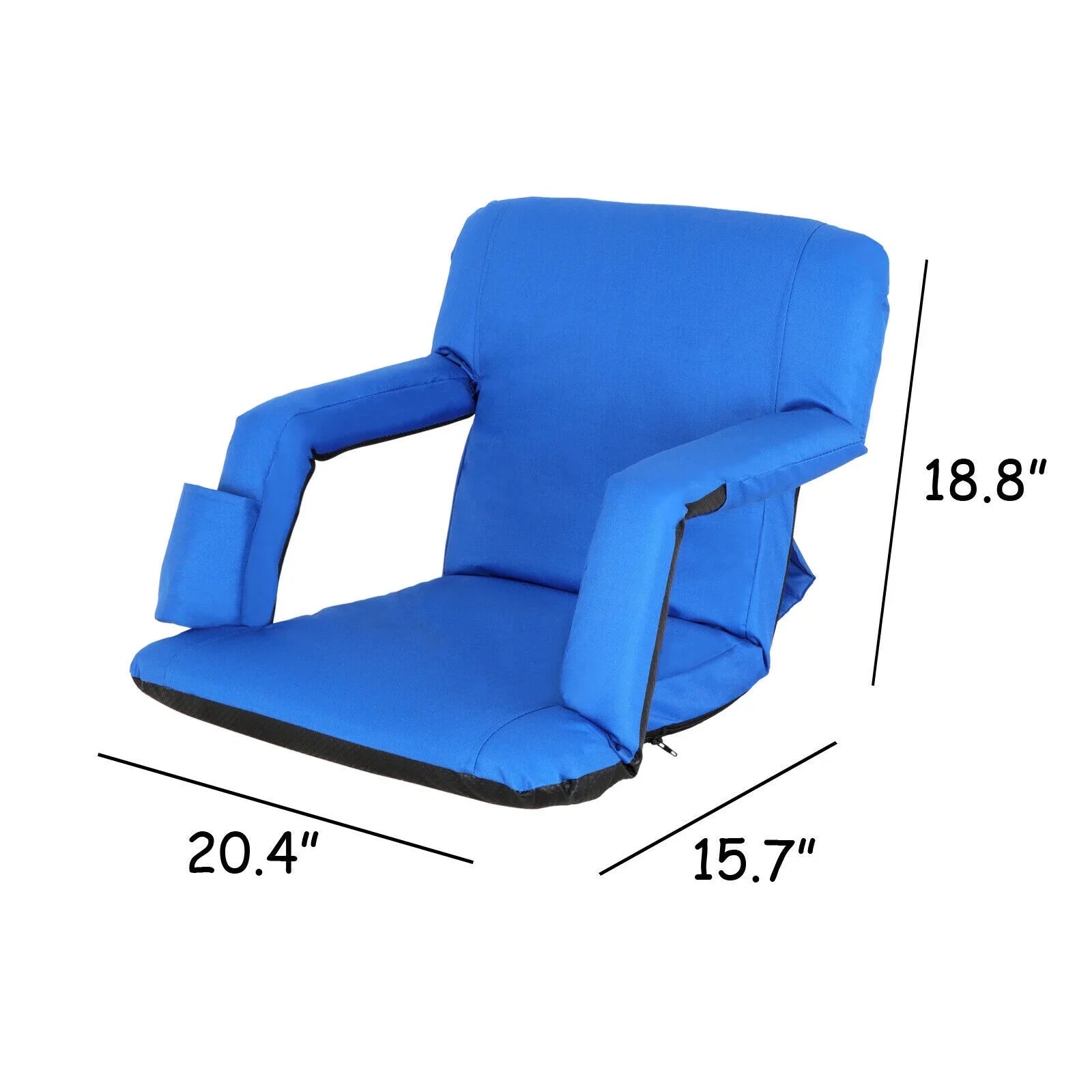 HomGarden Cushion Bleacher, Padded Folding Stadium Seat Chair Blue Portable