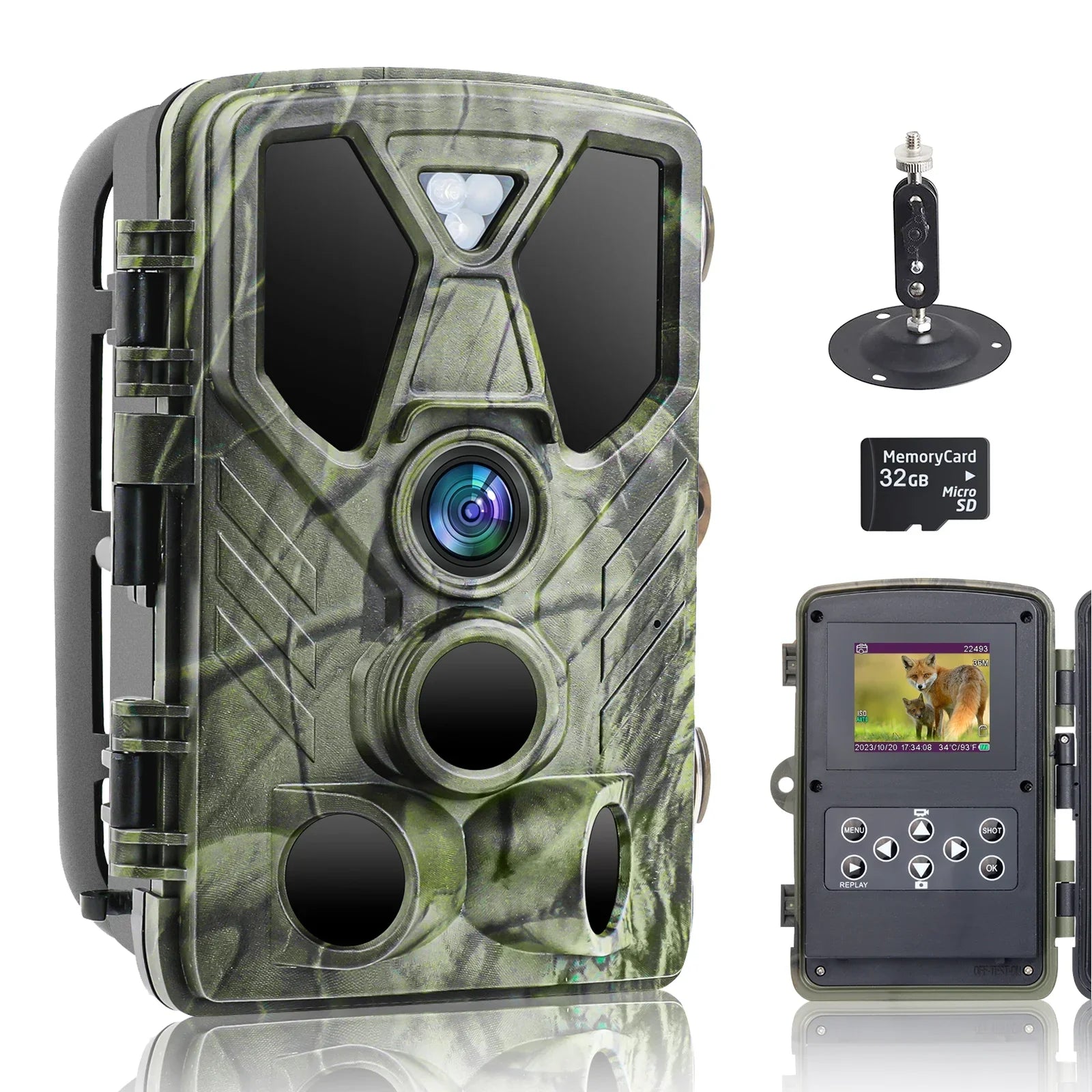 Hunting with LED Monitors Wildlife Vision with SuntekCam Card Waterproof HC-812A Monitor 4K Trail 36MP TF Camera Wildgame 32GB Camera Night Hunting IR Trail Trail