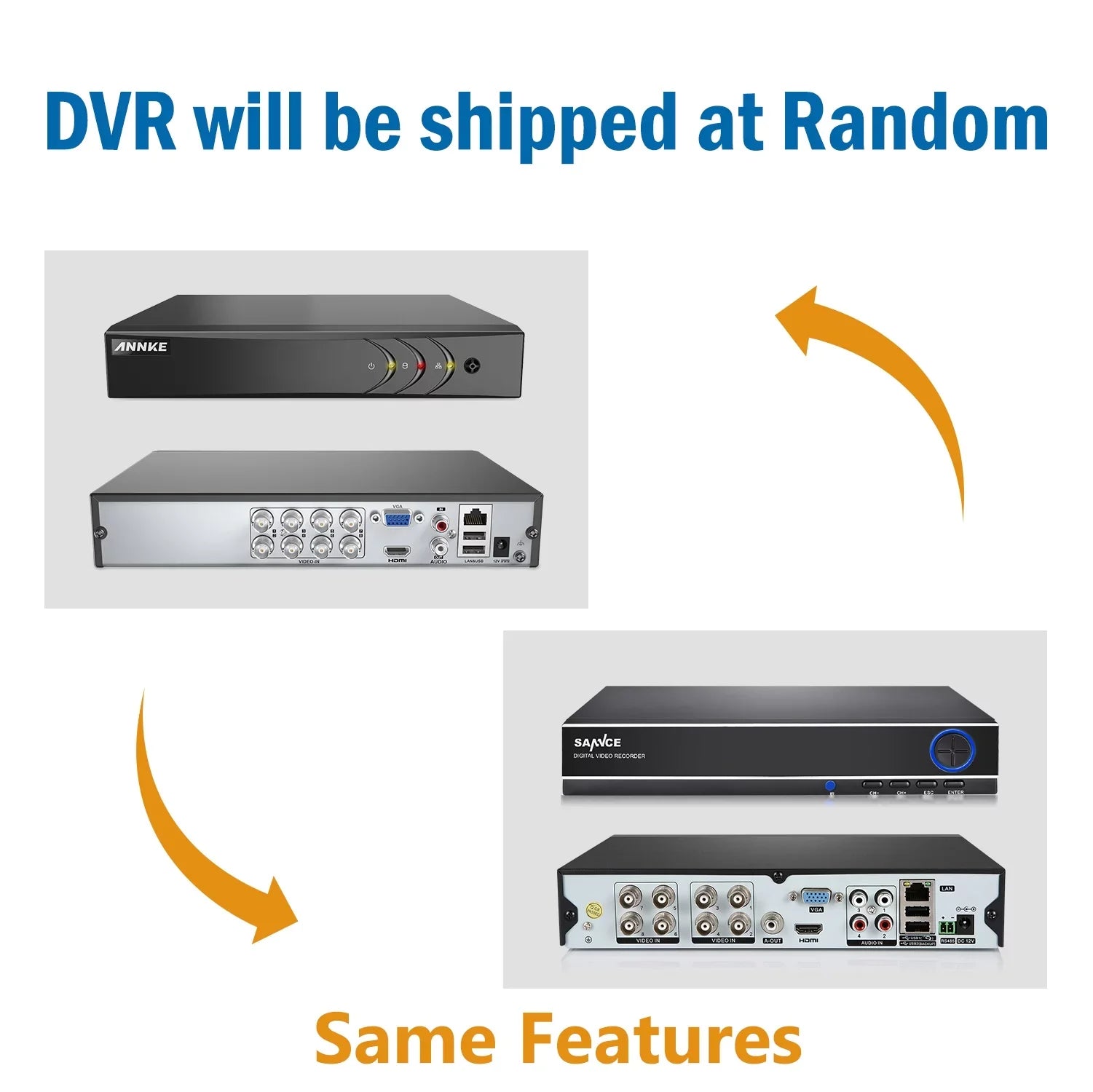 Full 1080N P2P and -No (8) DVR Weatherproof IP66 QR Vision Night CCTV Camera Scan Access Cameras, HDD Code 720P Technology/E-Cloud Service, SANNCE System Surveillance Remote Security , 8CH