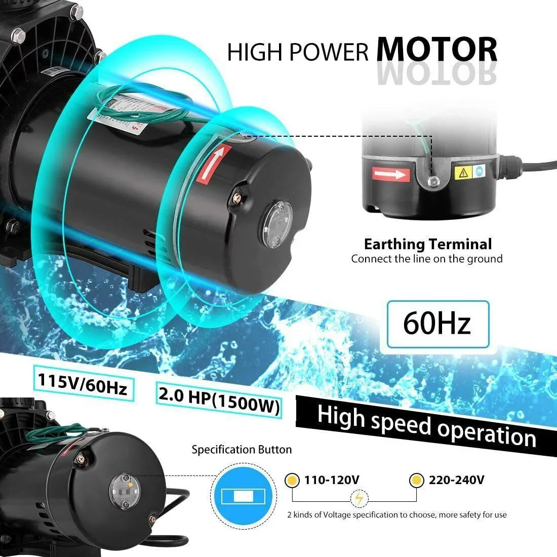 Denest Swimming Above Hbp1500¢¢ Inground/ 2.0hp Pump Ground Strainer 1500w with and Basket Pool Connectors