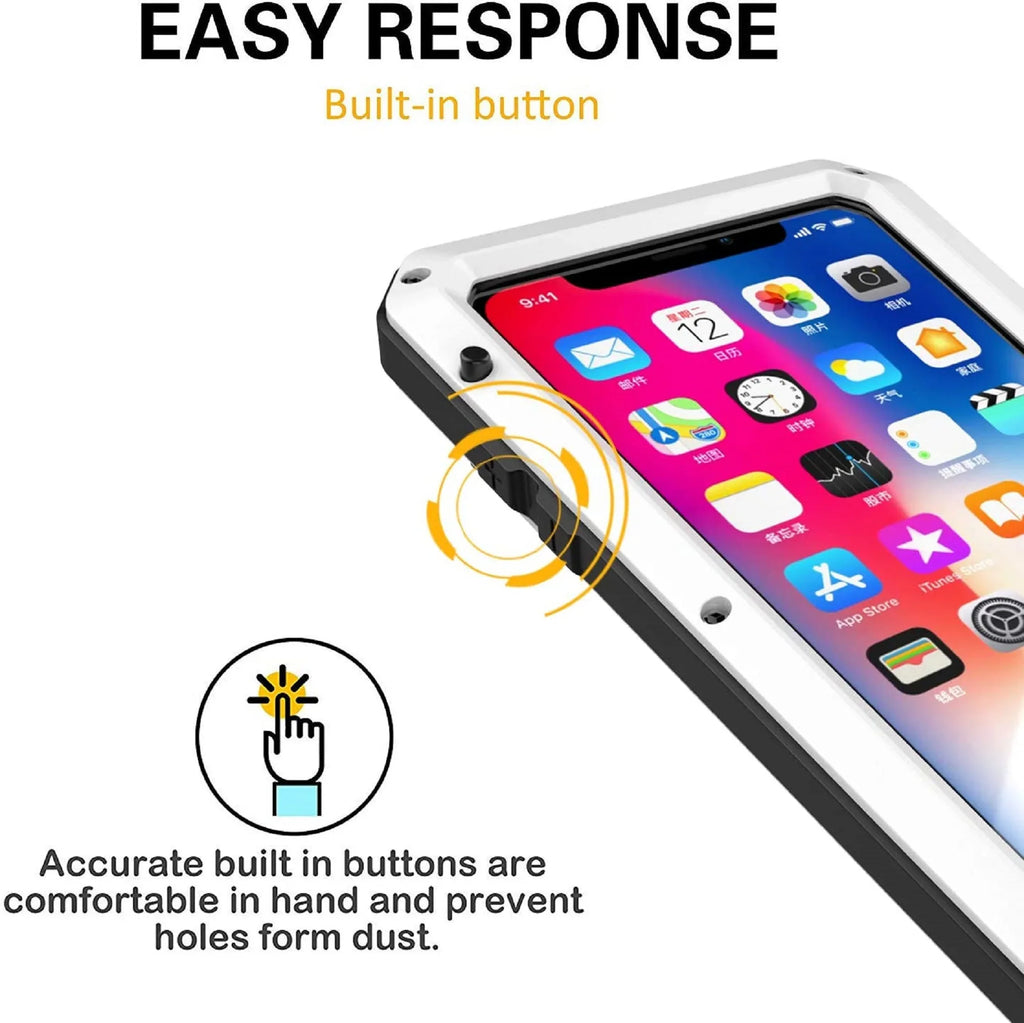 Duty Protection, iPhone Metal (White) Gorilla Aluminum Heavy Glass Scratch Grade Military and 5 Outdoor Case Rugged Travel Resistant Shockproof