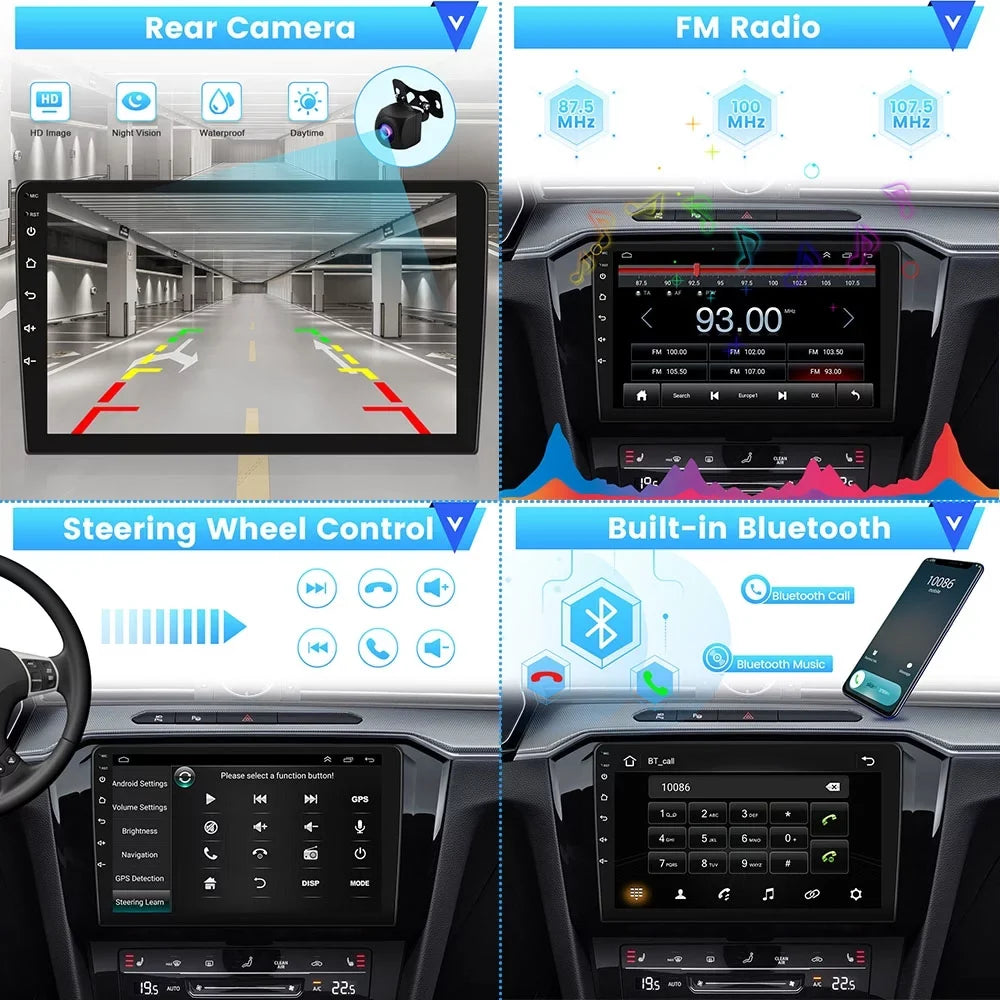 Wireless FM 2+64G Car WIFI Backup GPS Stereo Podofo 2006-2012 for USB Santa-fe Link Android Radio Hyundai Mirror 13 9'' Carplay Hifi,AHD Bluetooth Camera Auto Android