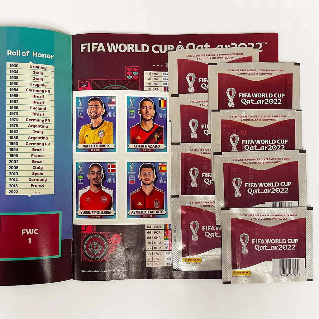 Packs Inside Version) Mega Cup + 2022 Album 10 World Panini The Stickers (Album Starter Sticker 50 Total) Stickers (US Pack 8 - + FIFA Stickers
