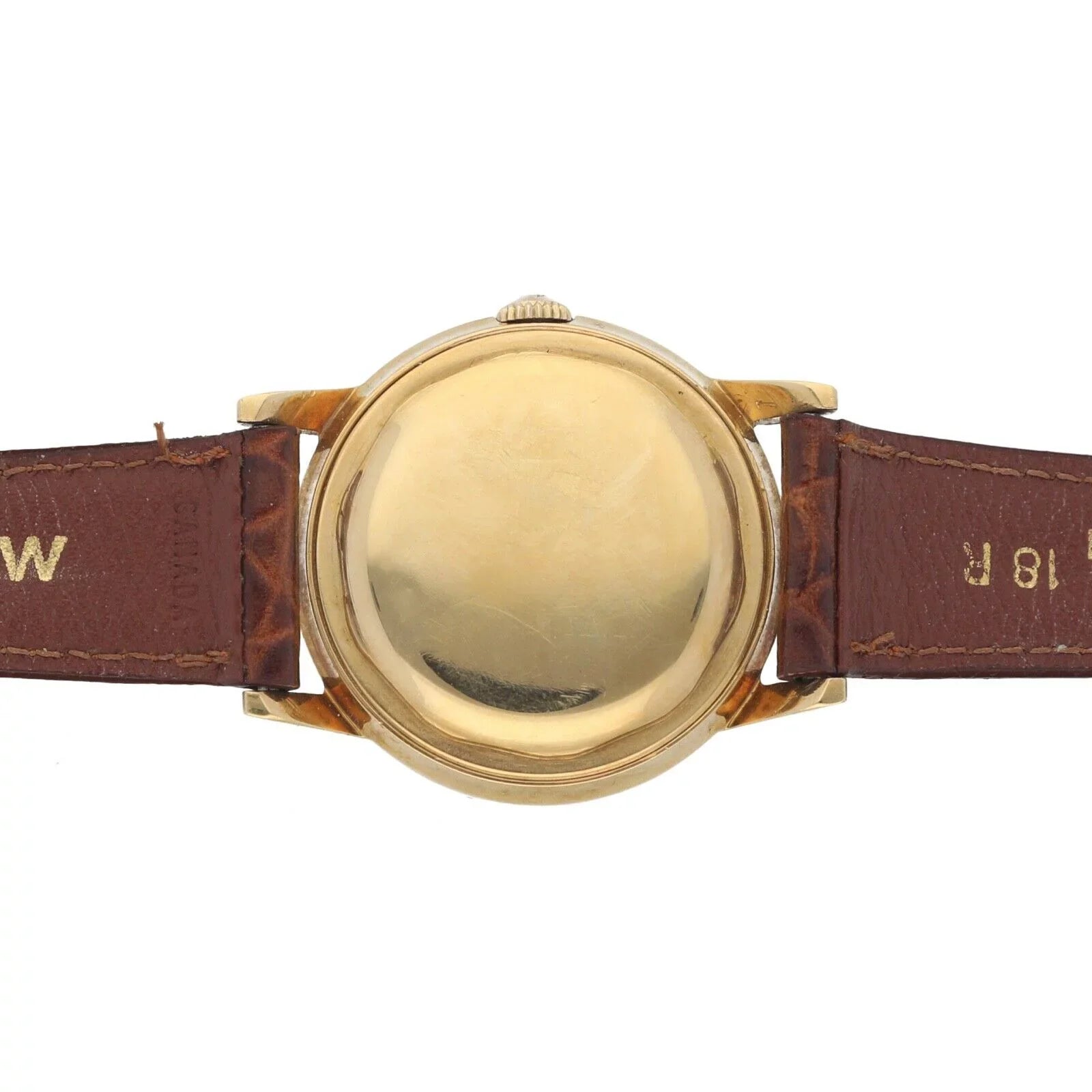 Automatic Gold Yellow 34mm Watch Leather 1231 Chronometre Movado Wrist 18k