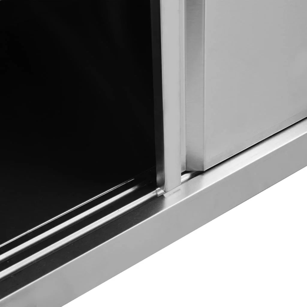 Doors with Work Sliding 47.2"x19.7"x37.4" Table Steel Stainless