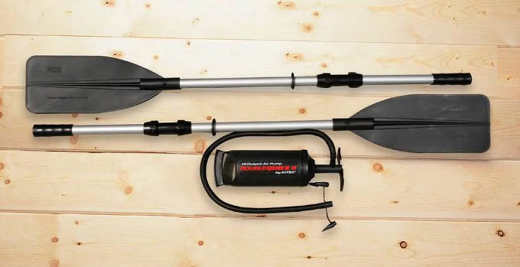 Excursion Pump Pack) (2 Person Intex Rafting 4 w/ Inflatable & Oars Boat Fishing