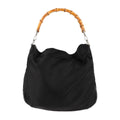canvas Pre-Owned bag black bamboo handbag 001/1705/1577 tote GUCCI (Good) Gucci