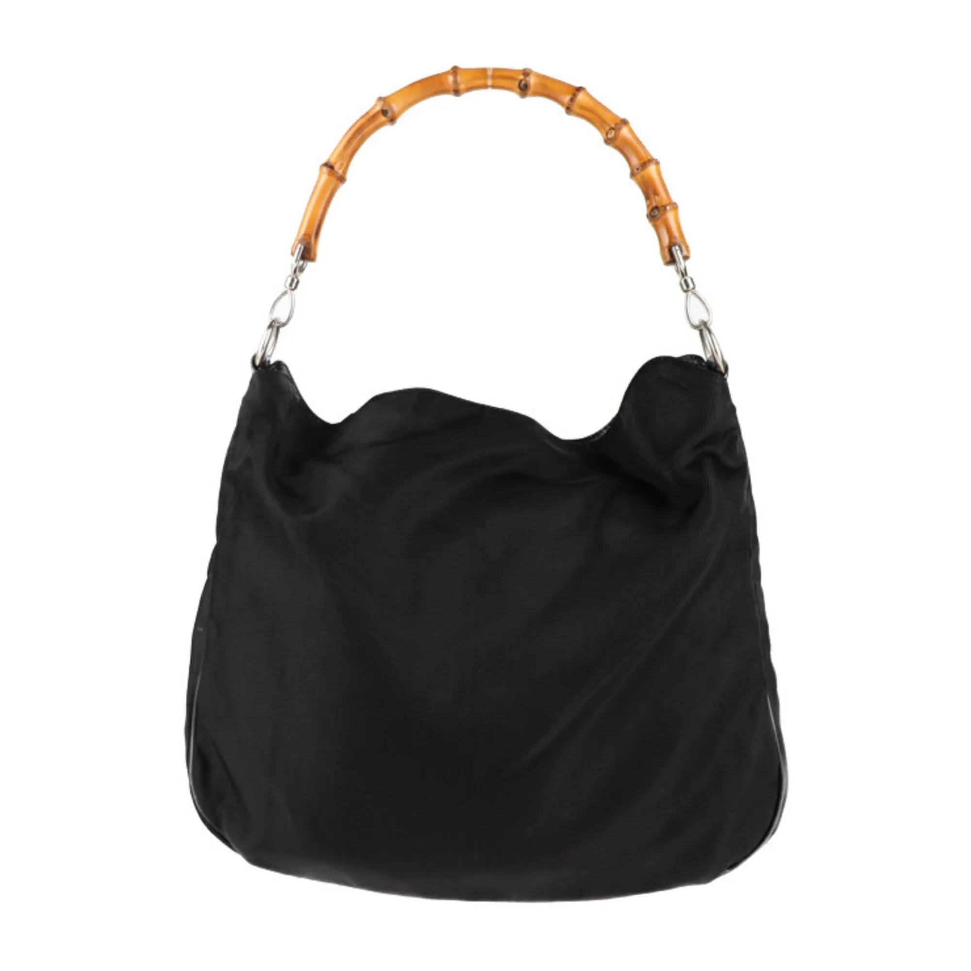 canvas Pre-Owned bag black bamboo handbag 001/1705/1577 tote GUCCI (Good) Gucci
