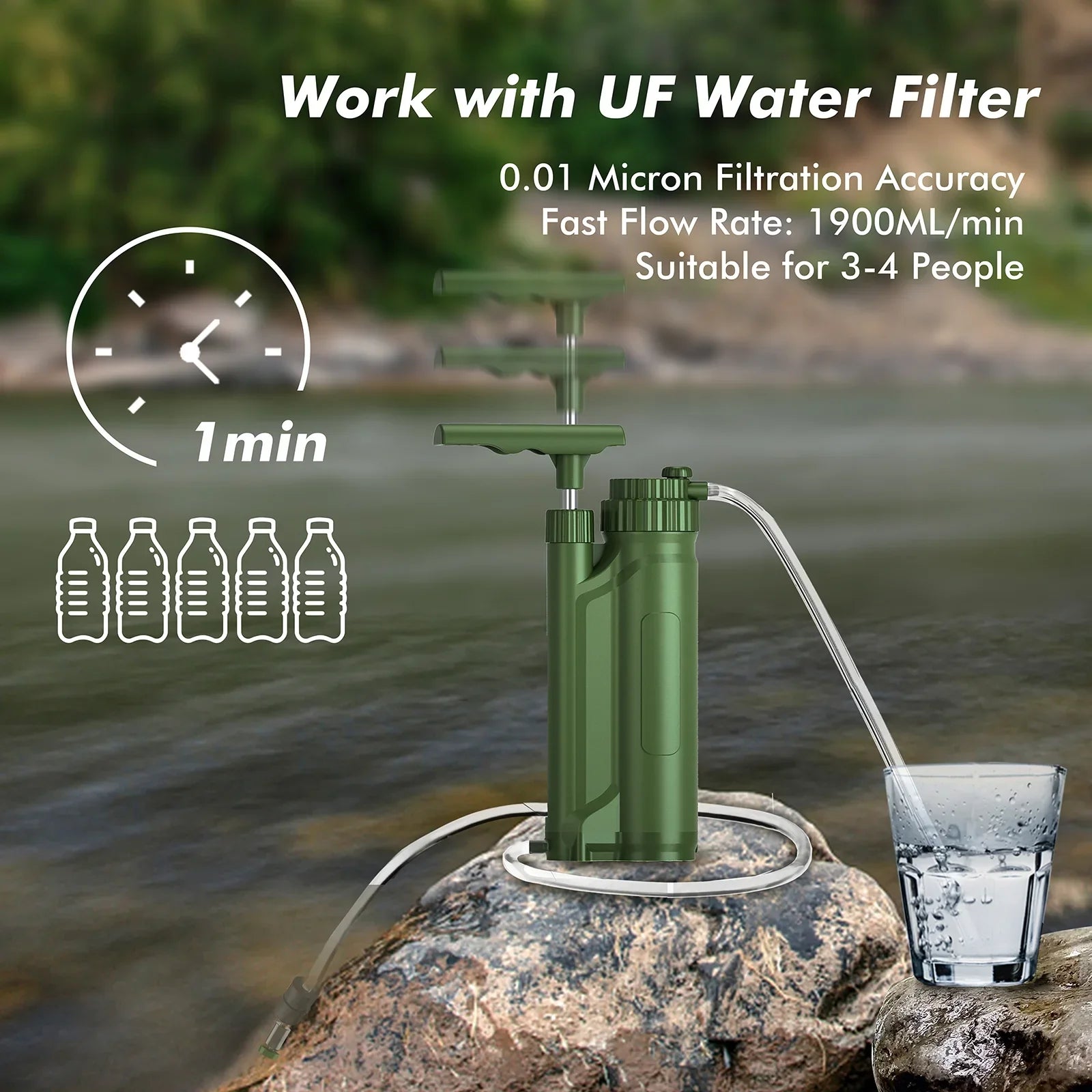 Filter System Gear Hiking Pump Camping Survial Purification for Preparedness GoolRC Portable Travel