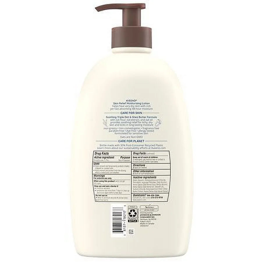 Moisturizing Relief Aveeno oz 33.0 fl for Very 2 Skin Lotion Skin Fragrance-Free Dry Pack of