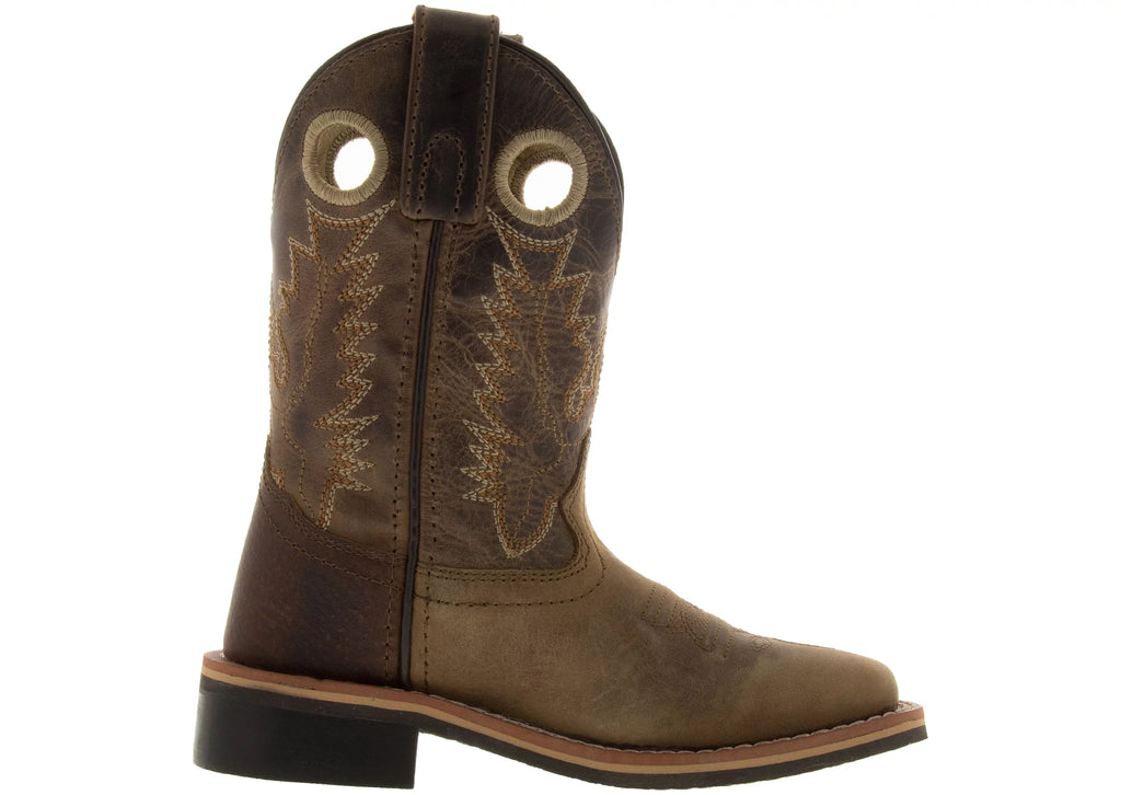 Boys' Toe Jesse D(M) Square US Mountain 12 Western Smoky Boot Brown