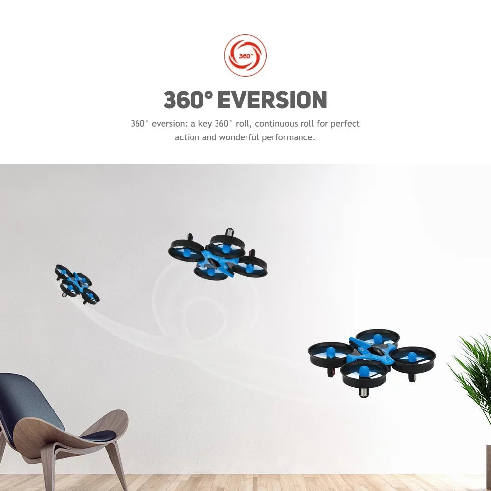 One-Key 3D-Flip RTF Drone RC UFO Headless Return Quadcopter Gyro H36 4CH JJR/C Mode 6- 2.4G -Crush