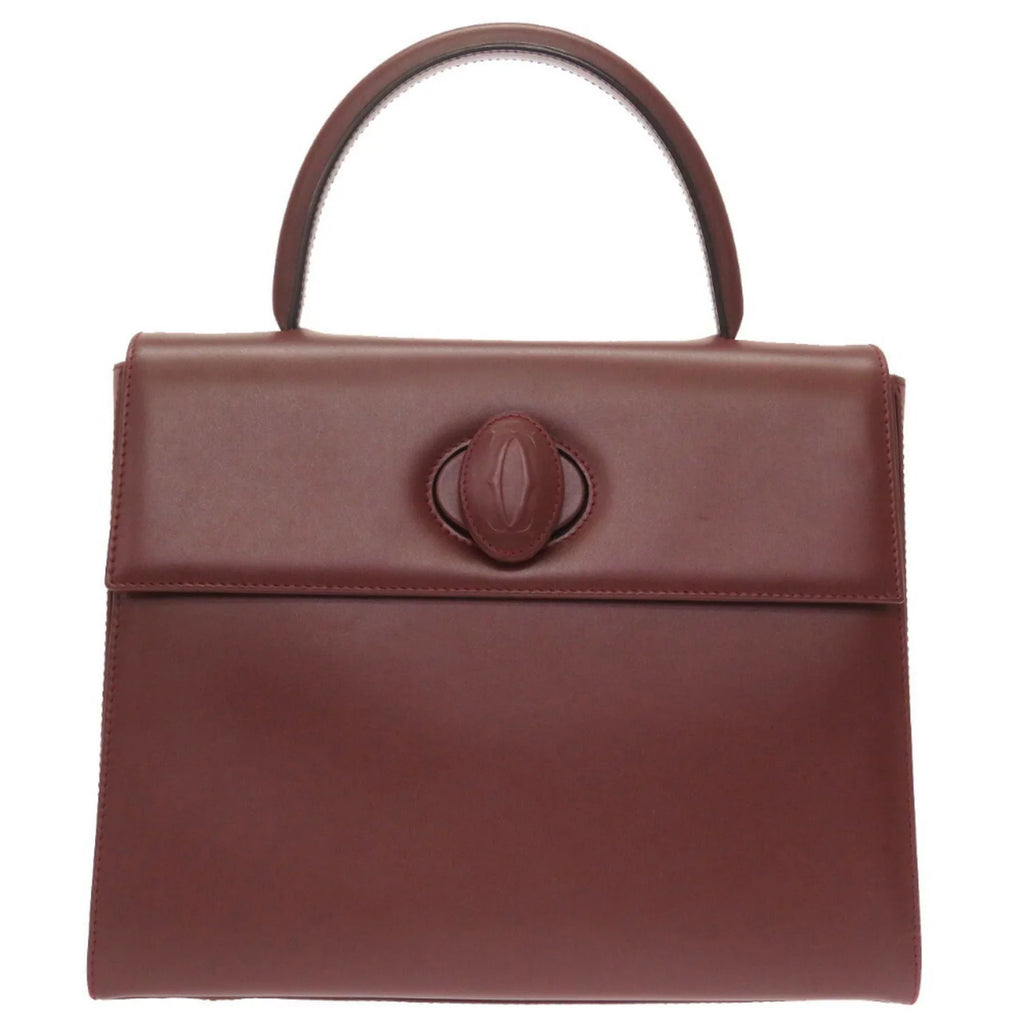 Pre-Owned must bordeaux line (Good) red Cartier leather handbag