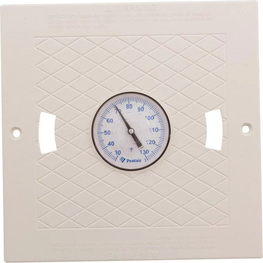 White 9.87" Square - Thermometer L3 Lid with Pentair Skimmer