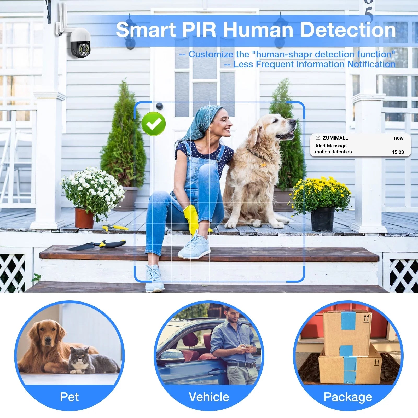 Detection, PTZ Camera, Security Cameras (2.4Ghz Siren, Night WiFi Color Motion Home Camera Plug Vision View, Audio Full Outdoor TOPVISION in) Camera Door 2 2K with 360Â° Way WiFi,
