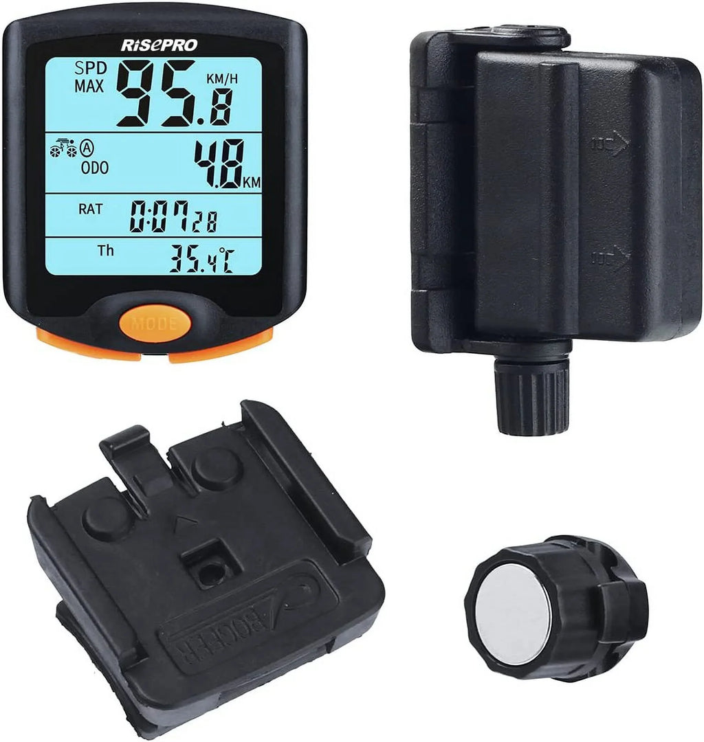 Waterproof Speedometer Multi YT-813 Line Bike Wireless 4 Odometer Function Computer, RISEPRO Cycling with Bike Backlight Bicycle Display