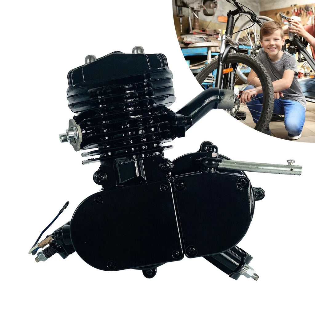 Motor Bicycle Air-Cooled Engine Bike Black Gas Petrol 2-Stroke 80cc Full Motorized Miumaeov Single Assembled Cylinder