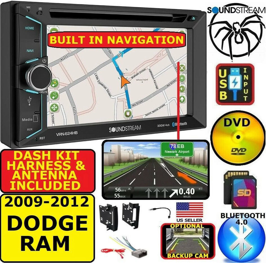 RAM DODGE GPS 2009-2012 NAVIGATION SYSTEM Stereo BT Radio Car TRUCK BLUETOOTH