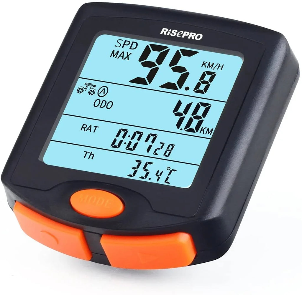 Waterproof Speedometer Multi YT-813 Line Bike Wireless 4 Odometer Function Computer, RISEPRO Cycling with Bike Backlight Bicycle Display
