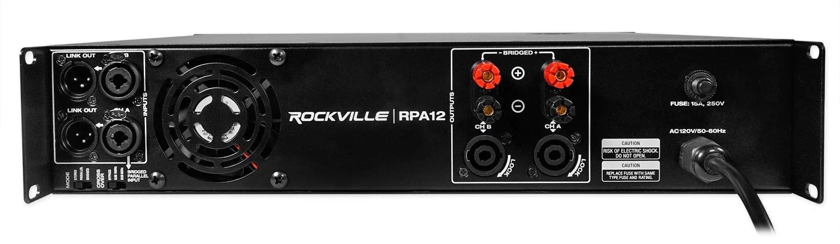 2-Channel Subwoofer Pro PA Rockville 18" DJ Sub+5000w SBG1188 Amplifier+Cable