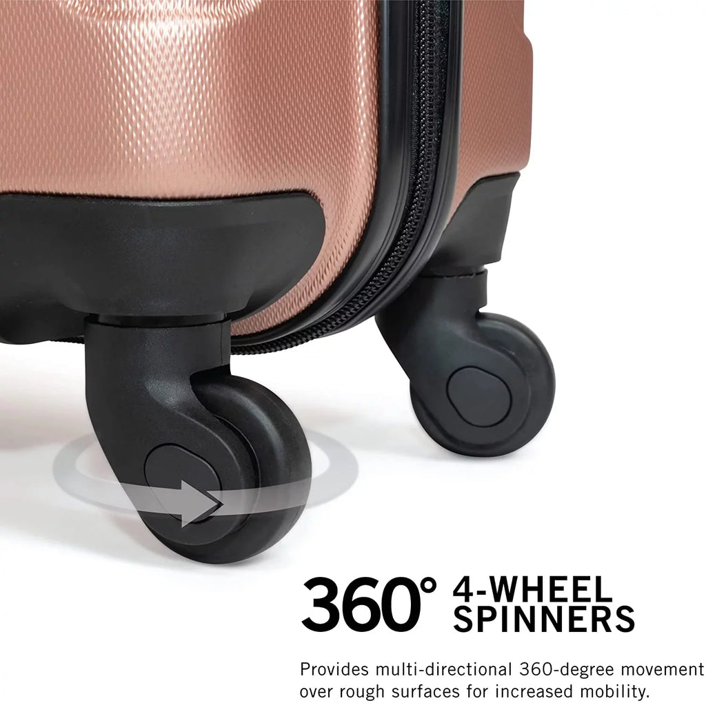 Spinner 4-Wheel Size Bounds Of Checked Rose Durable Kenneth Lightweight Suitcase, Gold, 24-Inch Cabin Hardshell Travel REACTION Cole Out