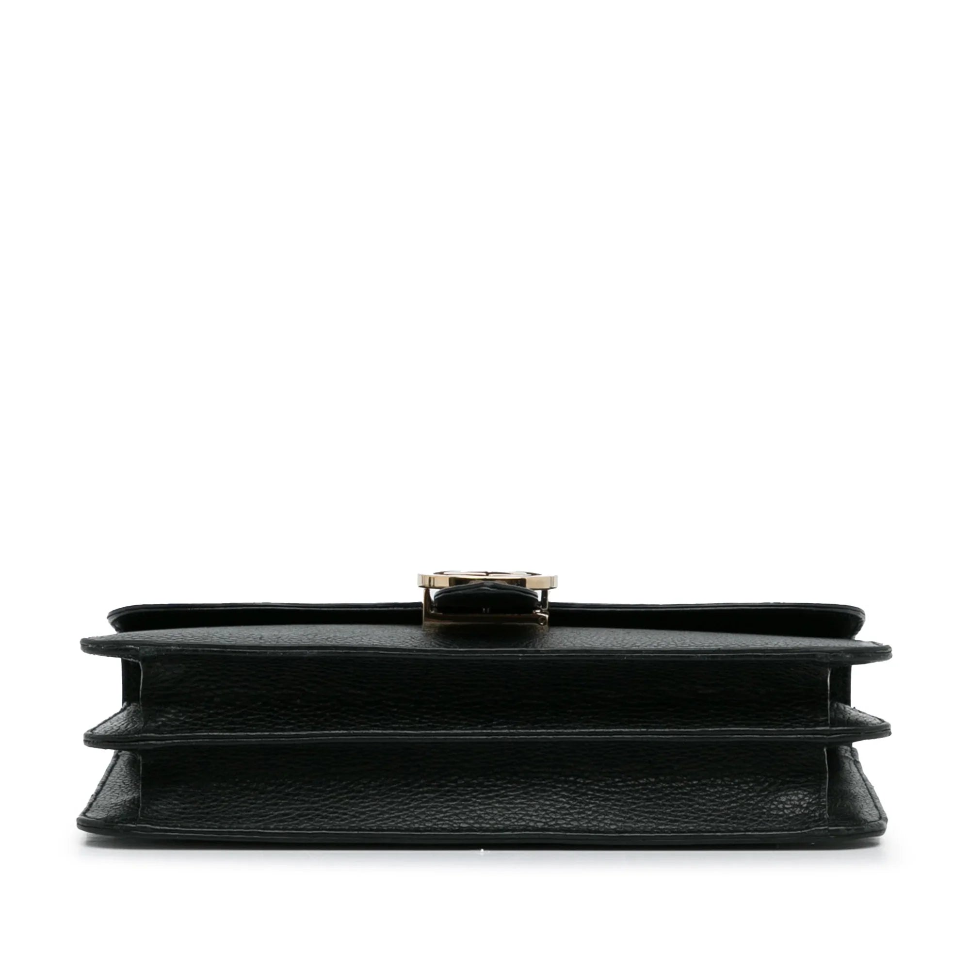 Crossbody (Good) Medium G Authenticated Gucci Unisex Pre-Owned Black Leather Interlocking Bag Calf Dollar
