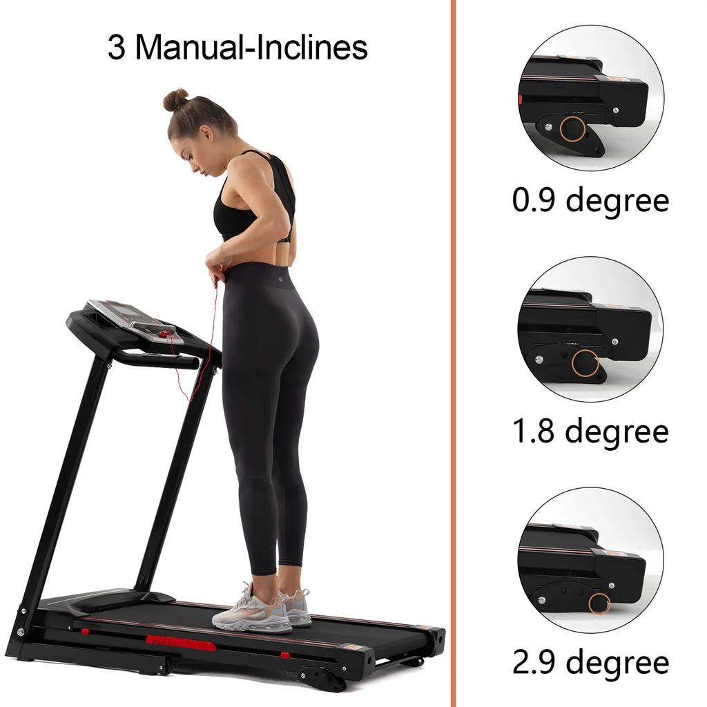 Pouseayar Black for Foldable with Home - Folding 3.5HP Incline, Portable Treadmills