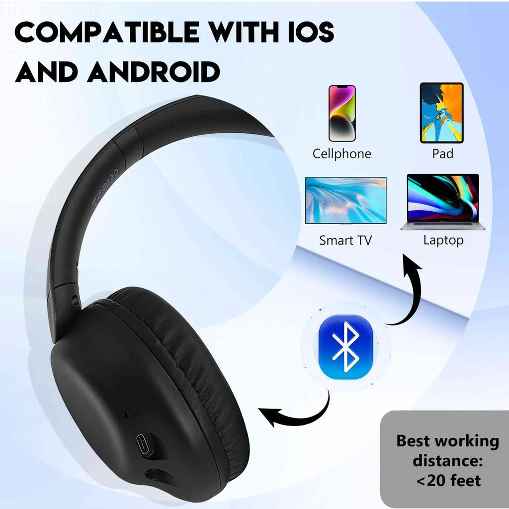 Wireless 955 Overhead II Bluetooth Comfort ¨C Noise-Cancelling, UrbanX HTC with For 12s Perfect Desire Headphones Black