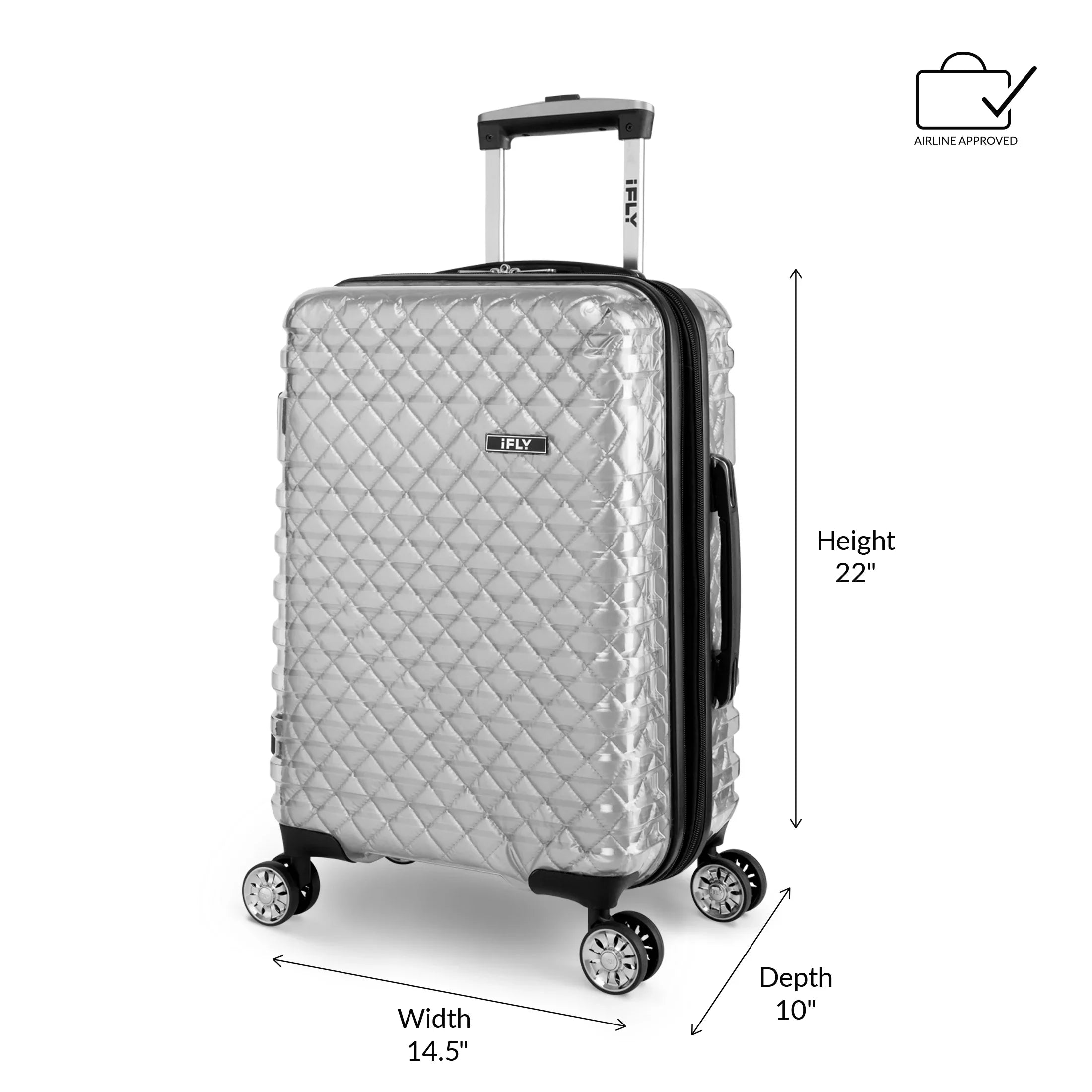 pack) 20", iFLY Lugagge, Clear Carry-On (2 Silver Spectre Hardside Versus