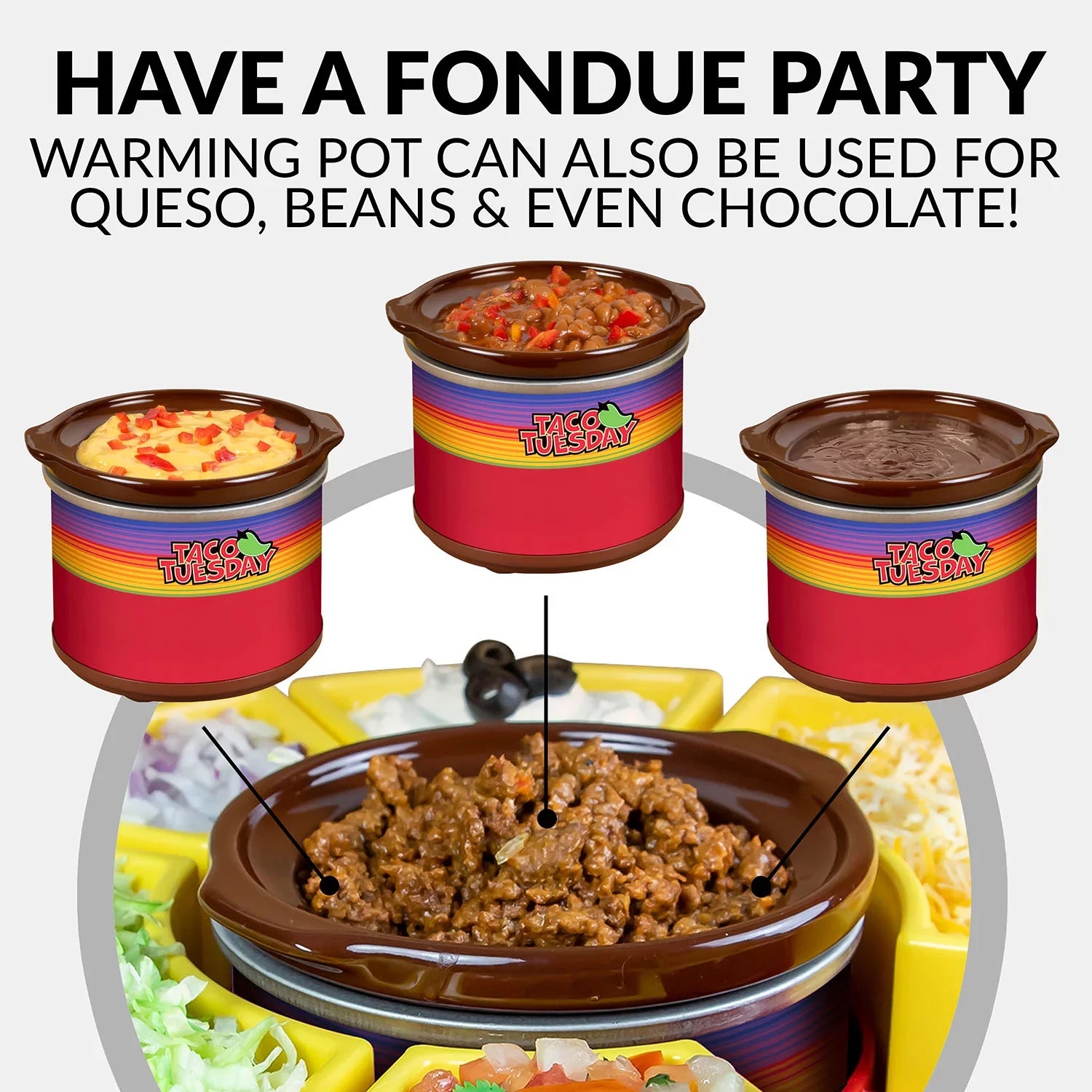 Tuesday Susan Taco Warming Includes Taco Pot, 4 Holders Lazy Taco TTLSTB10 20-Oz. Bar with