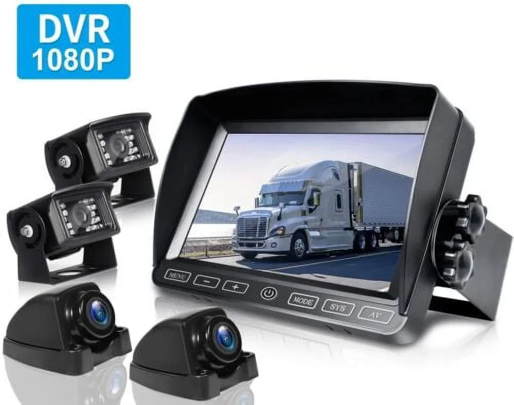 Semi Back 7" Up Waterproof ZEROXCLUB Vision 1080P Camera Truck HD Monitor Bus RV Wired for BY704 Night Trailer Kit Camera Rv Backup Box