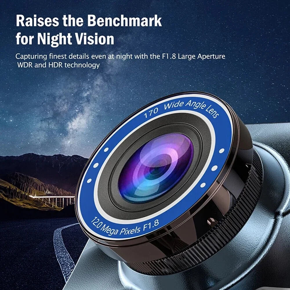 1080P Car Lens Vision Camera Night Recorder DVR 4" Rear Onemayship & Front Dual Dash HD Cam