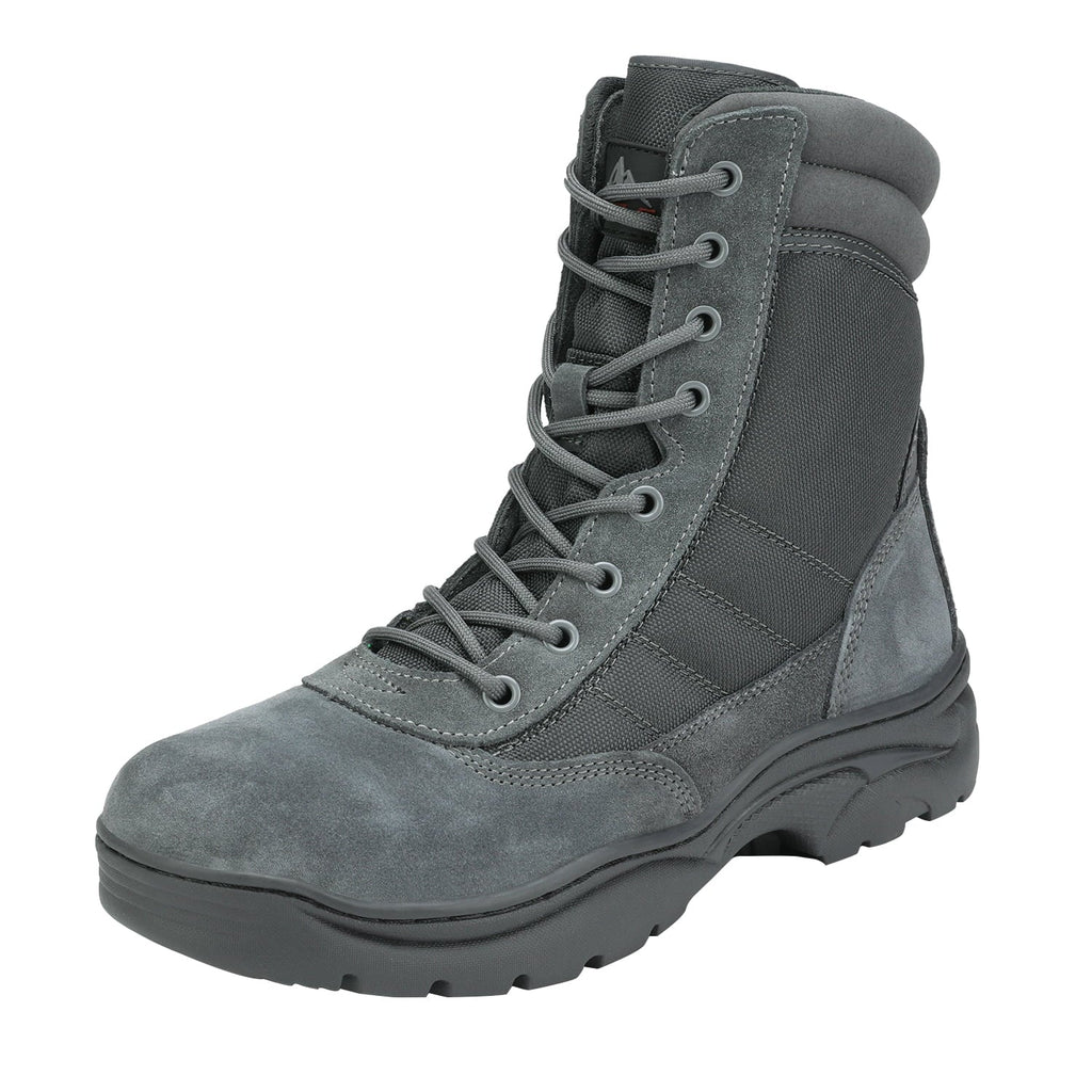 Work (6-8 Leather Side Boots Men's Tactical 8 Motorcycle Combat Inches) Military NORTIV Zipper Boots