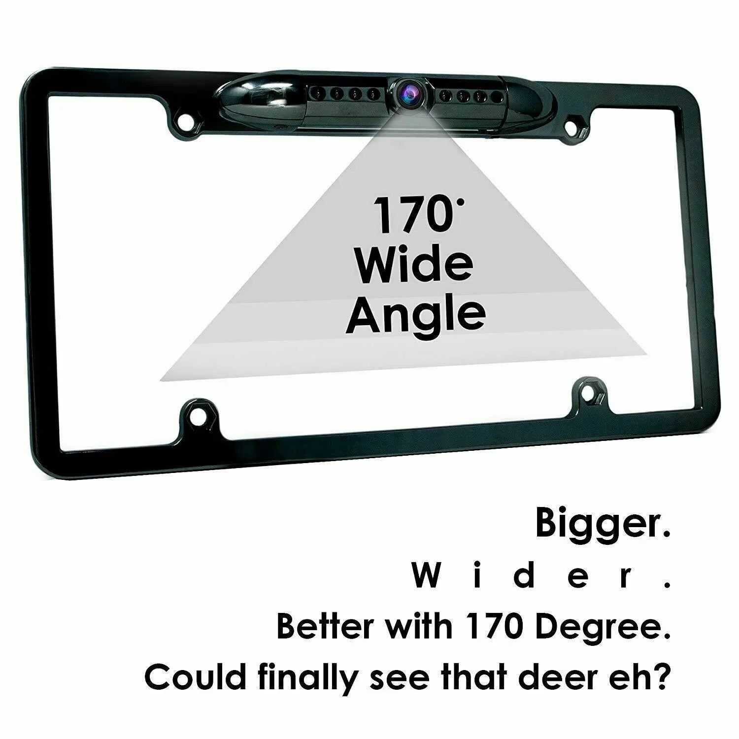 Plate Backup Angle Waterproof Night HD Vision Wide License 12x Rear View Bundle Camera