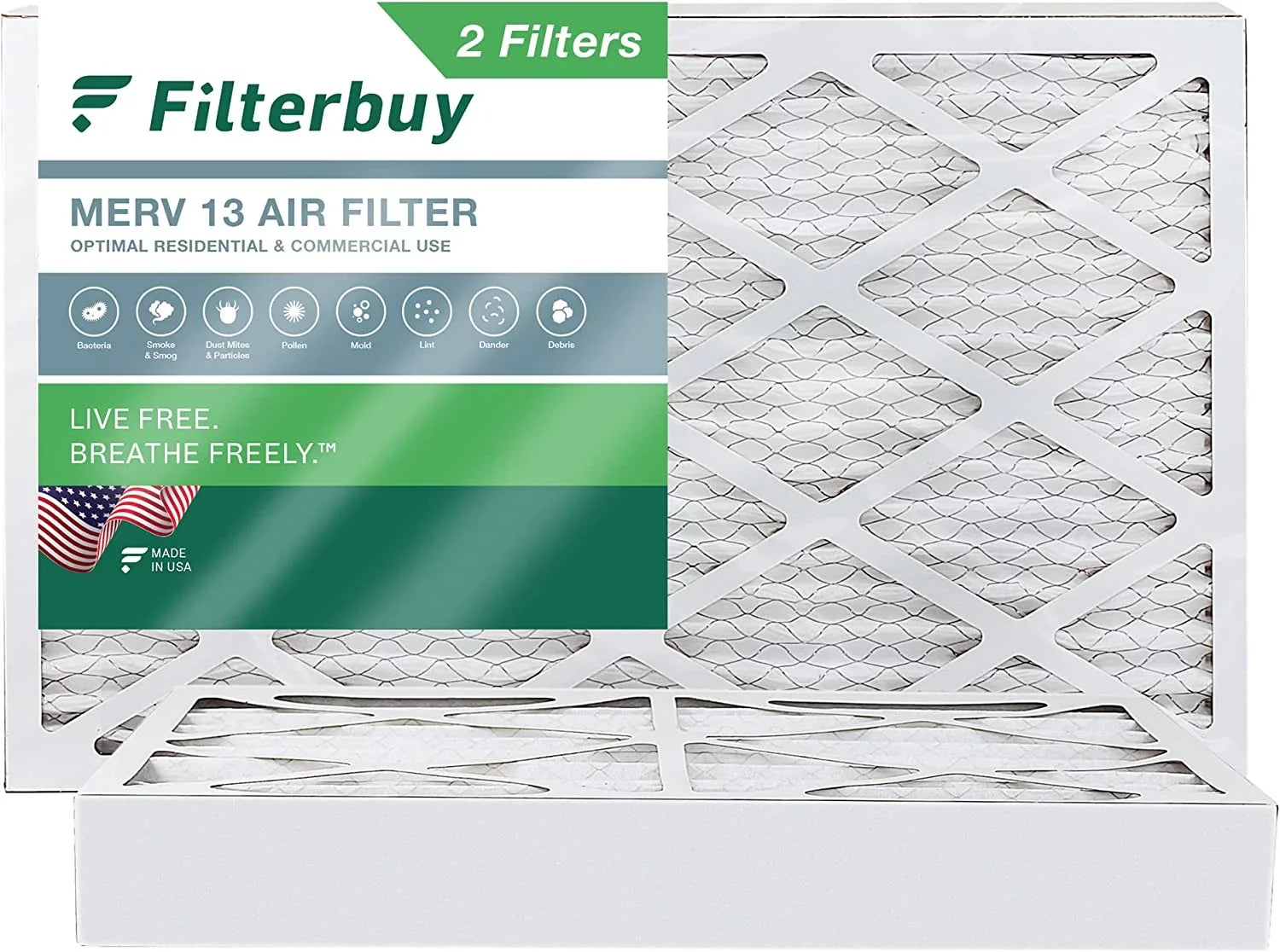AC Filterbuy 10x18x4 HVAC Pleated Filters MERV (2-Pack) Air 13 Furnace