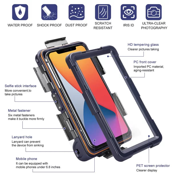 for And Diving W41+ Up Inch all Surfing LCD to Housing UrbanX Swimming LG Snorkeling 6.9 [15m/50ft] Lanyard Underwater Case Professional Phones with Protective Video Photo Waterproof