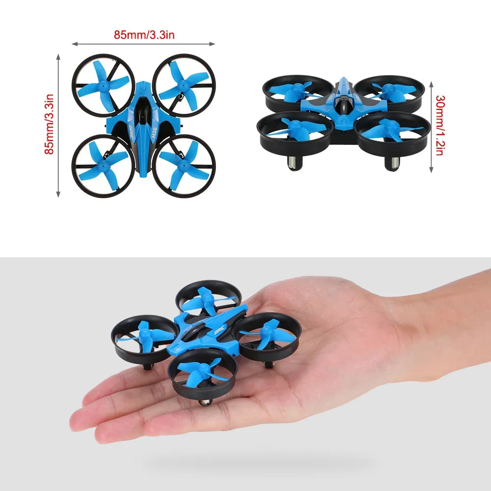 One-Key 3D-Flip RTF Drone RC UFO Headless Return Quadcopter Gyro H36 4CH JJR/C Mode 6- 2.4G -Crush