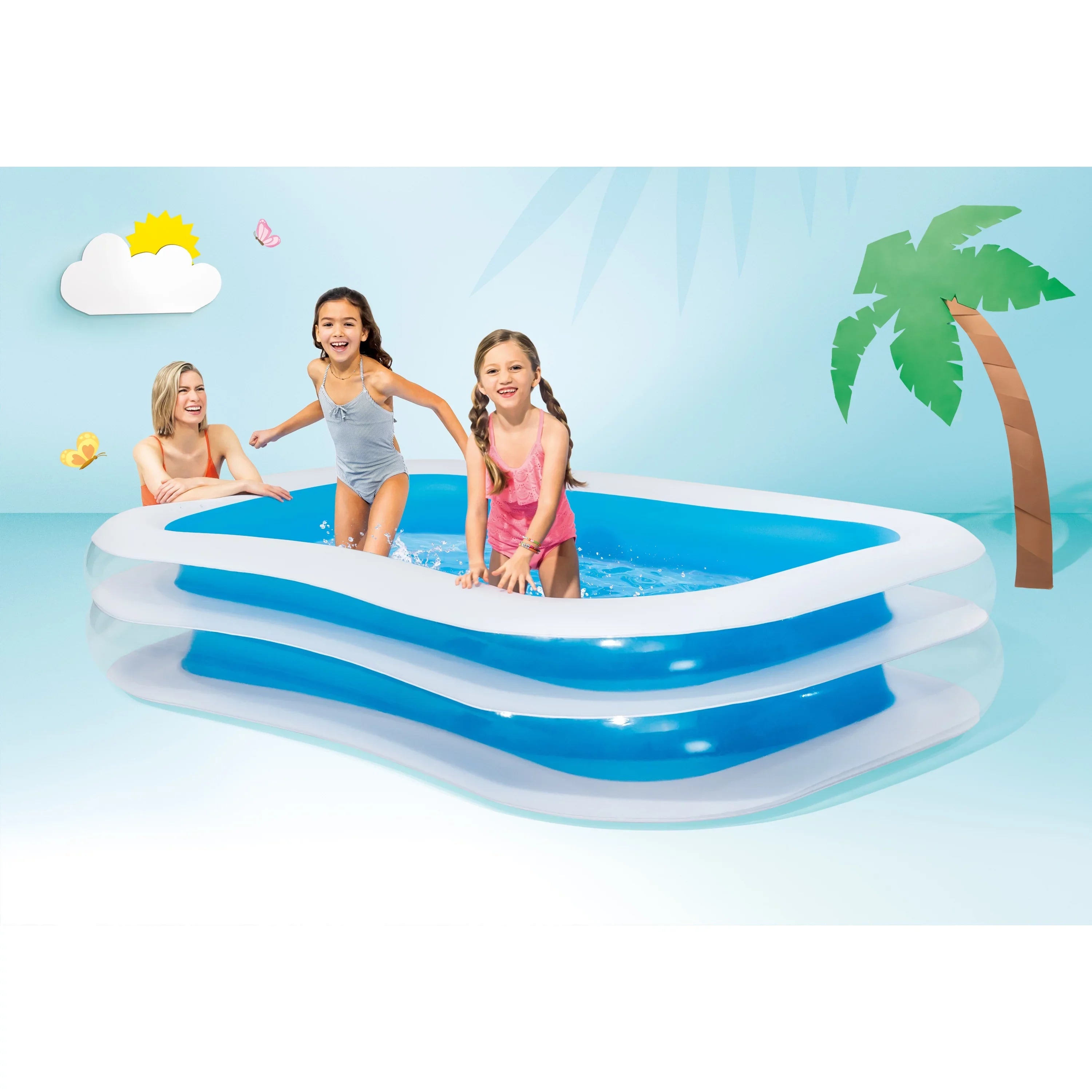 Splash Center, Blue x White Center Swim Play & 5.75' Kool 8.5' with Intex