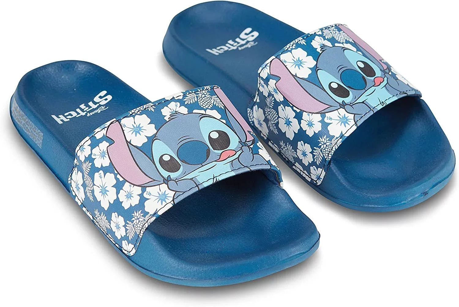 Stitch Slip-On Stitch Ladies Disney Printed Blue for Lilo 8 Slides, - Sandals and Women