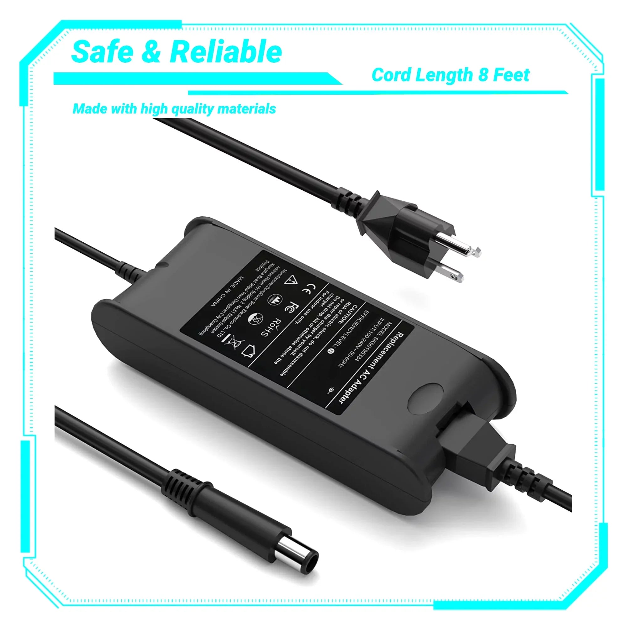 Charger Replacement Cord Adapter D630 Power KONKIN Dell for Latitude AC BOO Laptop Compatible