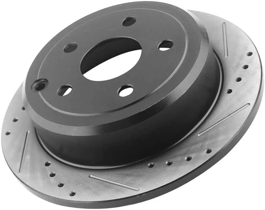 Patriot, Compass Drilled Dodge Lancer 262mm with Motors Brake Jeep & Slotted 200 Brake Rotor Rotors Chrysler Mitsubishi Avenger Caliber, Rear Afa Compatible Sebring,