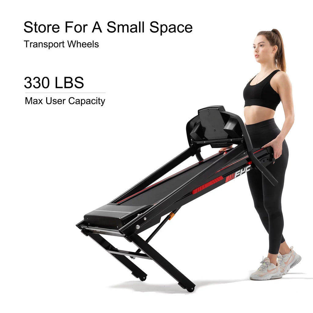 Pouseayar Black for Foldable with Home - Folding 3.5HP Incline, Portable Treadmills
