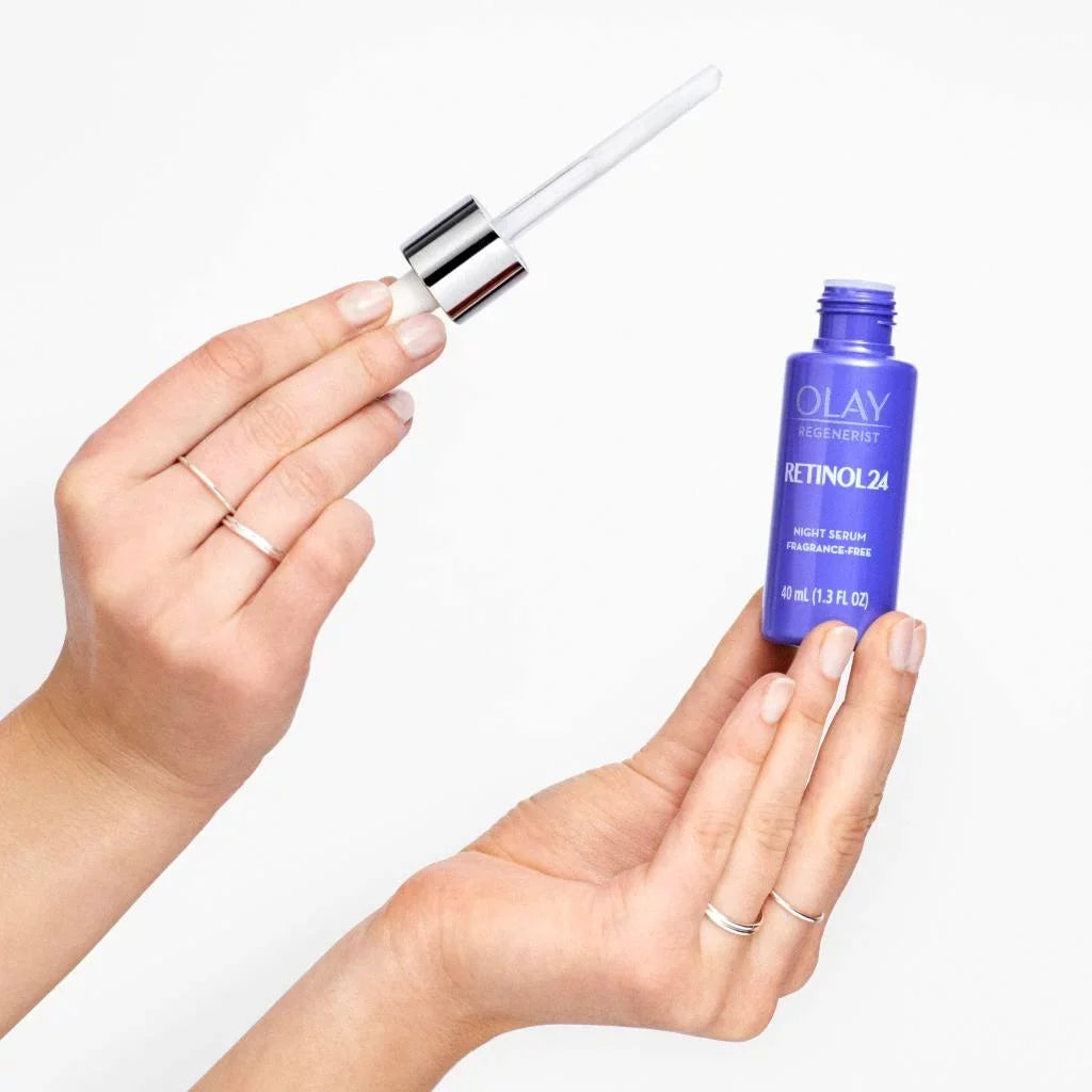 Regenerist 24 Serum Fragrance B3 Olay Ounce complex, Retinol + with Fluid 1.3 Vitamin Night Retinol Free Facial