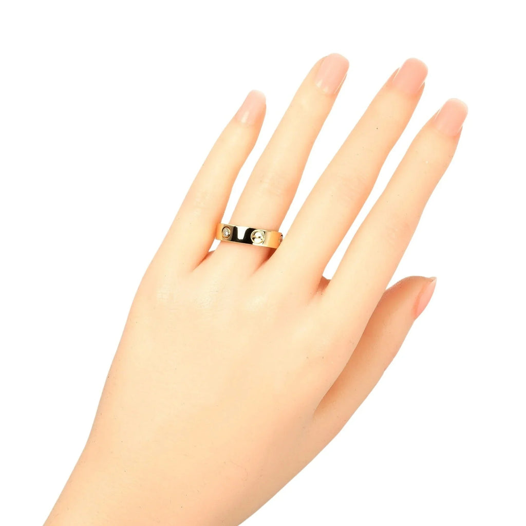 Love (Good) size 15 Pre-Owned diamond, half ring, approx. yellow K18 Cartier 3P, gold, 8.67g, I132124019