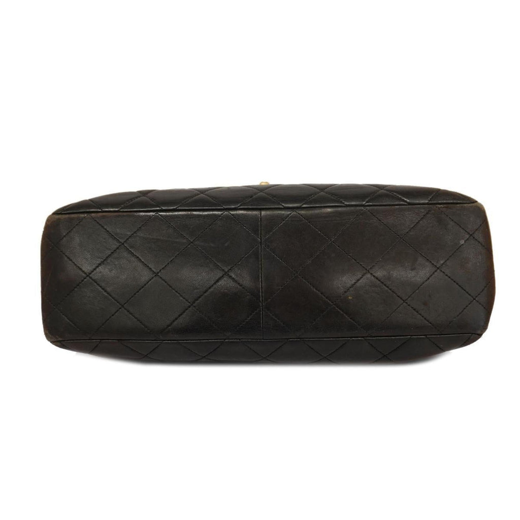 Women's Bag Matelasse Shoulder (Good) Pre-Owned Lambskin Double Chain Black W Face Chanel
